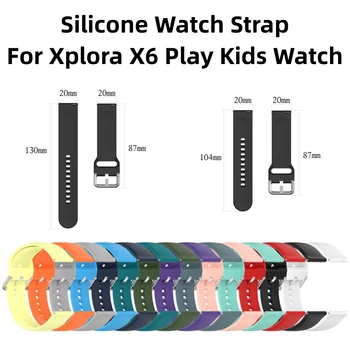 Силиконови каишки за часовници Xplora X6 Play, резервни части за детски часа, Аксесоар, Монофонични каишка за часовник голям/малък размер