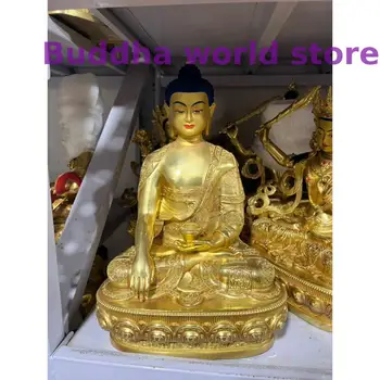 Тибет, Тайланд, 30 см, Висококачествен мед, Поклонението на тантра статуята на Шакямуни РУ ЛАЙ, Храм на Буда, Ефективна защита на семейството.