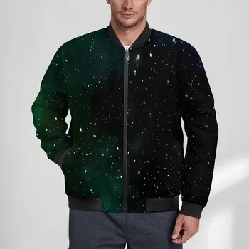 Якета Galaxy Мъглявина, зимни палта джоб с принтом звезди, мъжки модерна ежедневно яке С принтом, свободна, негабаритная, Ветрозащитная Идея За подарък