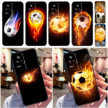 Калъф за футболна топка на Пожар по Футбол За Xiaomi 13 12 Lite 12X11T 12T Pro Калъф За POCO F5 X5 X3 Pro X4 F4 GT F3 C40 M5s