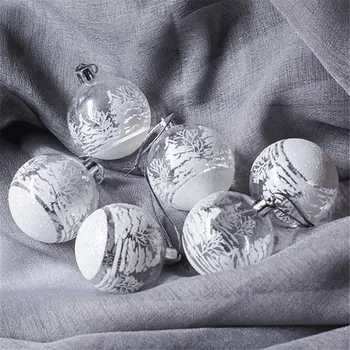 Коледен декор, окачен на снежната топка, 12 бр., накити, медальони, Прозрачна декорация за дома