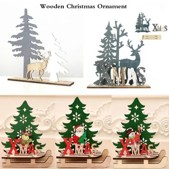 Коледна украса под формата на дървена лосове за дома, коледа, коледни украшения във формата на елен, подарък за деца, за дома, украса за коледното парти