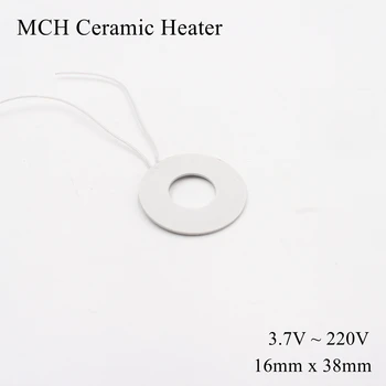 Концентрични кръгове 16 мм x 38 мм 5 В 12 В 24 В MCH Висока Керамичен Нагревателен Кръг Алуминиев Електрически Елемент HTCC Метал