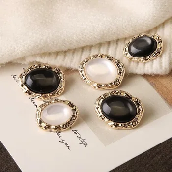 Модни Копчета от скъпоценни Камъни Висококачествен цинк сплав Овална Копчета с ценен камък-Дамски Аксесоари за дрехи 10 бр.